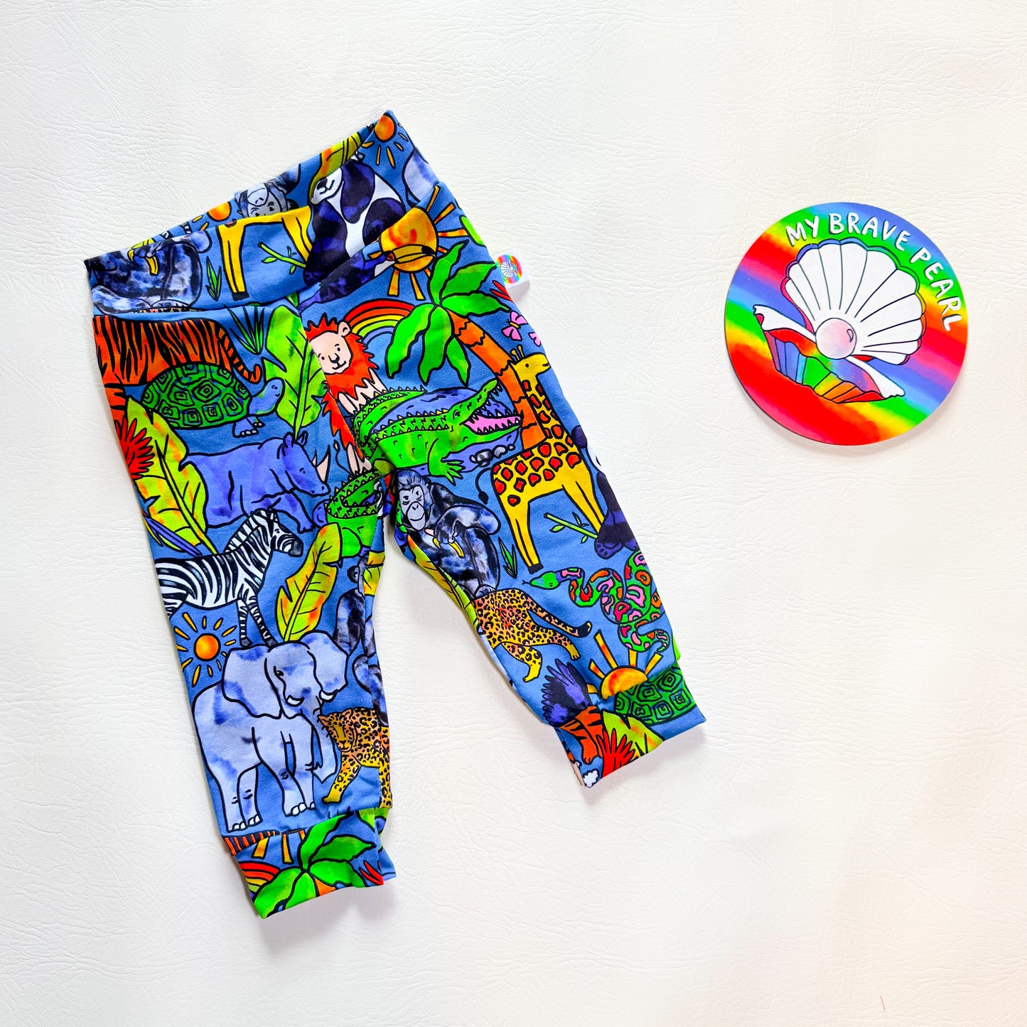 Ready To Ship 6-12M Teal Jungle Joggers