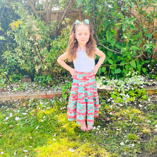 Kids Midi Length Tiered Skirt