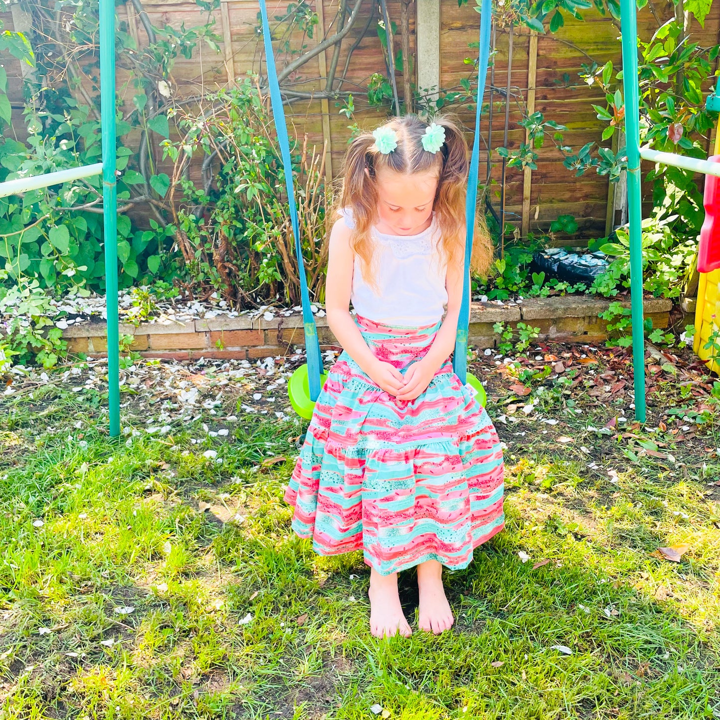 Kids Midi Length Tiered Skirt