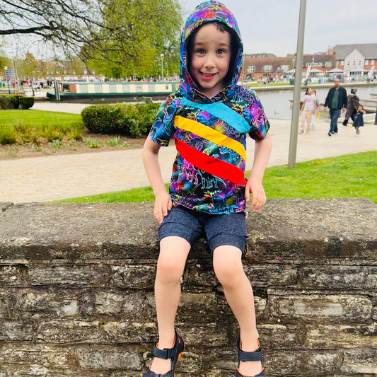 Kids Colourblock Raglan Hooded Tee