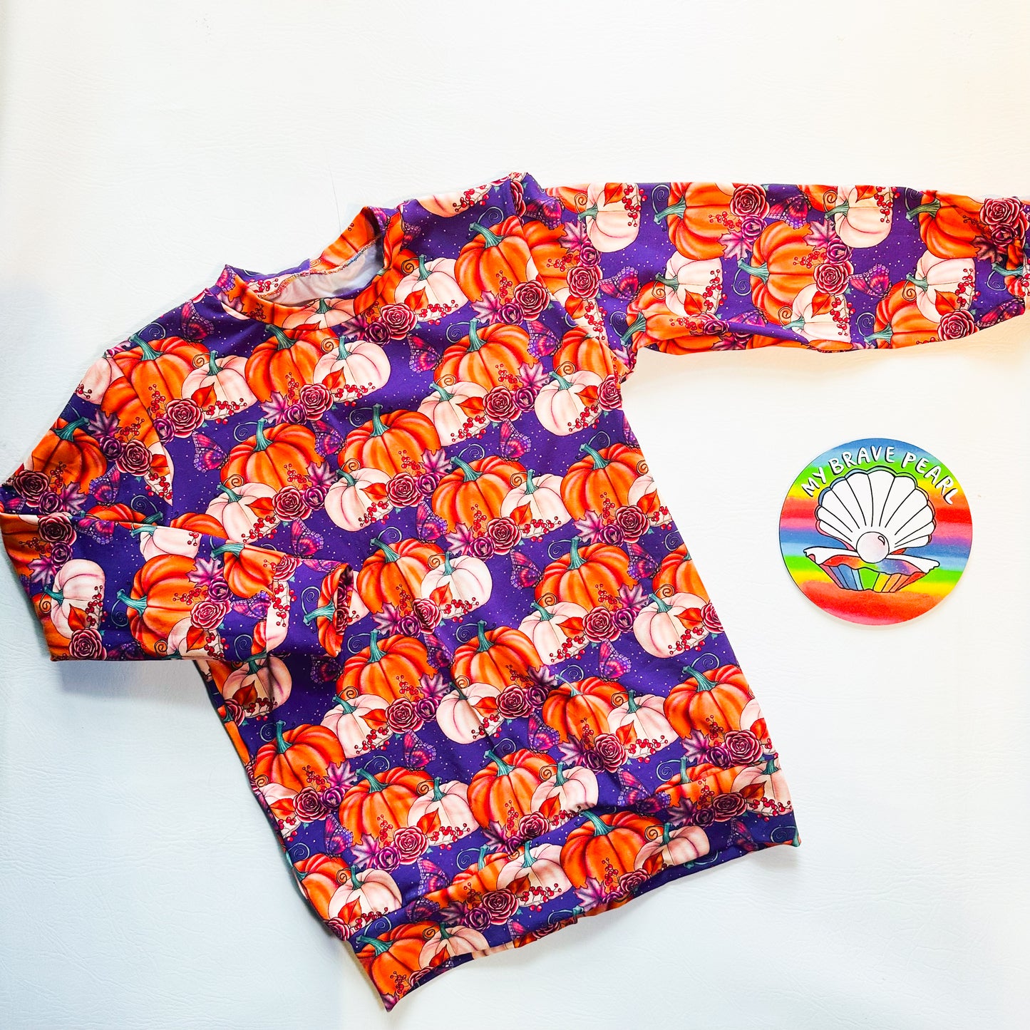 Ready To Ship 9-10Y Purple Pumpkins Sweatshirt