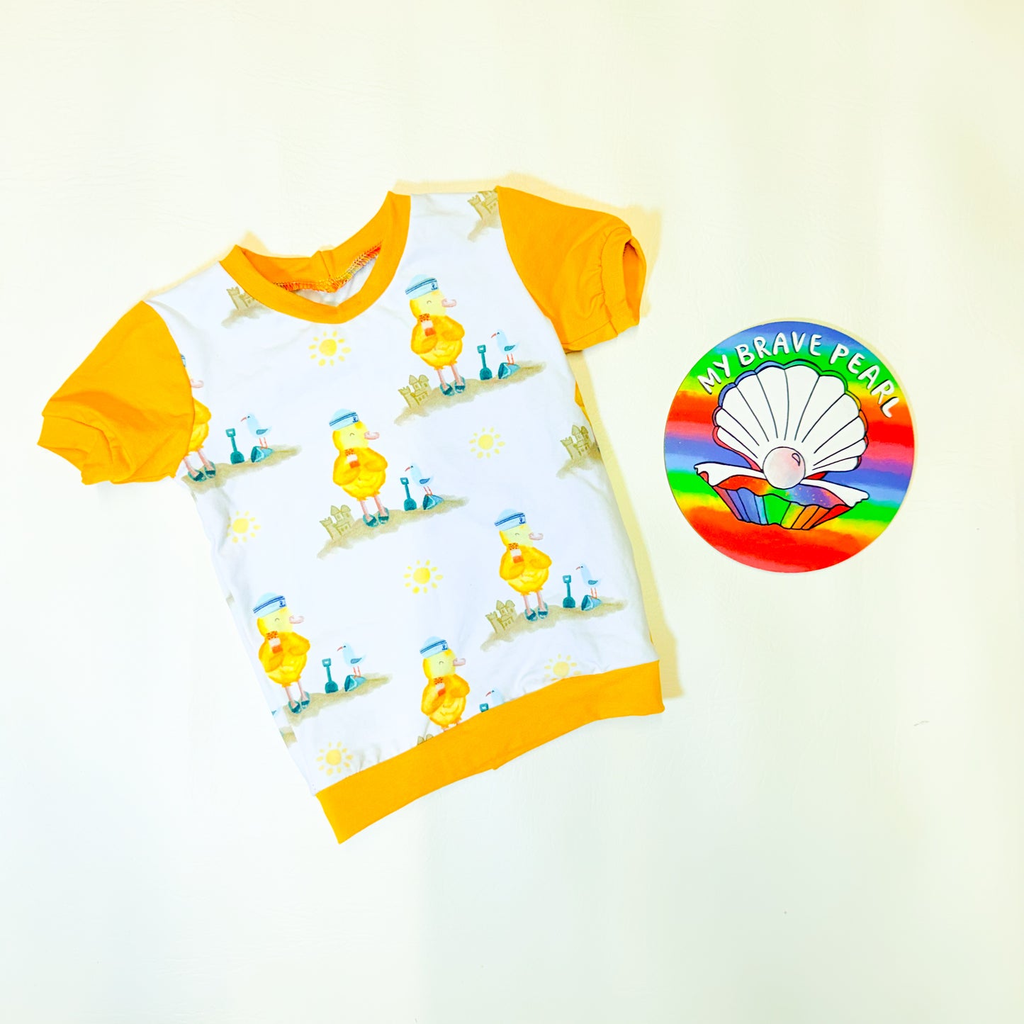 Ready To Ship 3-6M White Buddy On The Beach Short Sleeve Tees