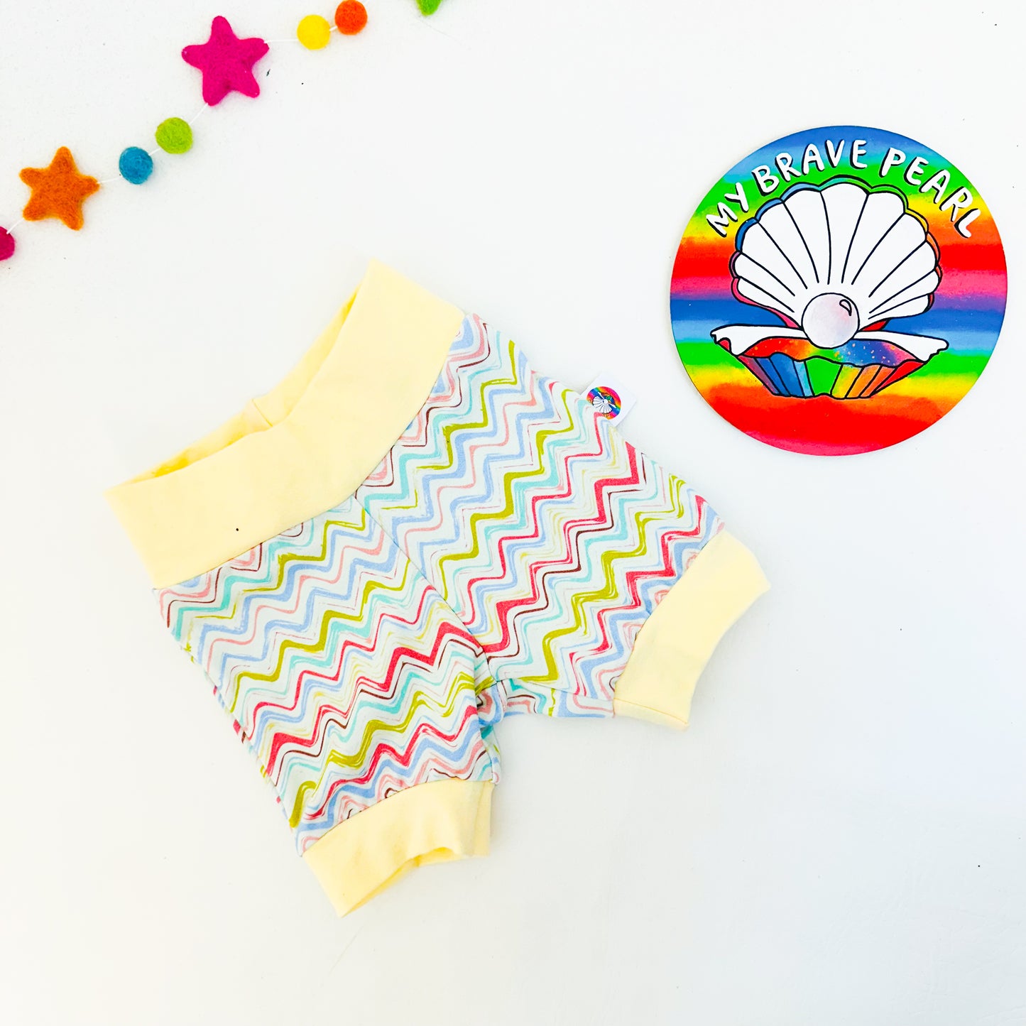 Ready To Ship 3-6M Pastel Chevrons Knee Jogger Shorts