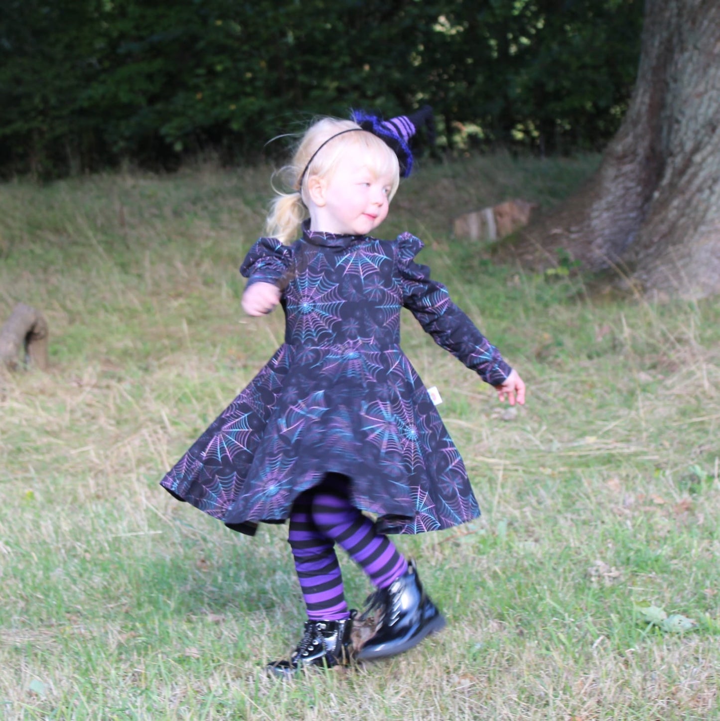Kids Special Event Mock Neck Ruched Sleeve Dress