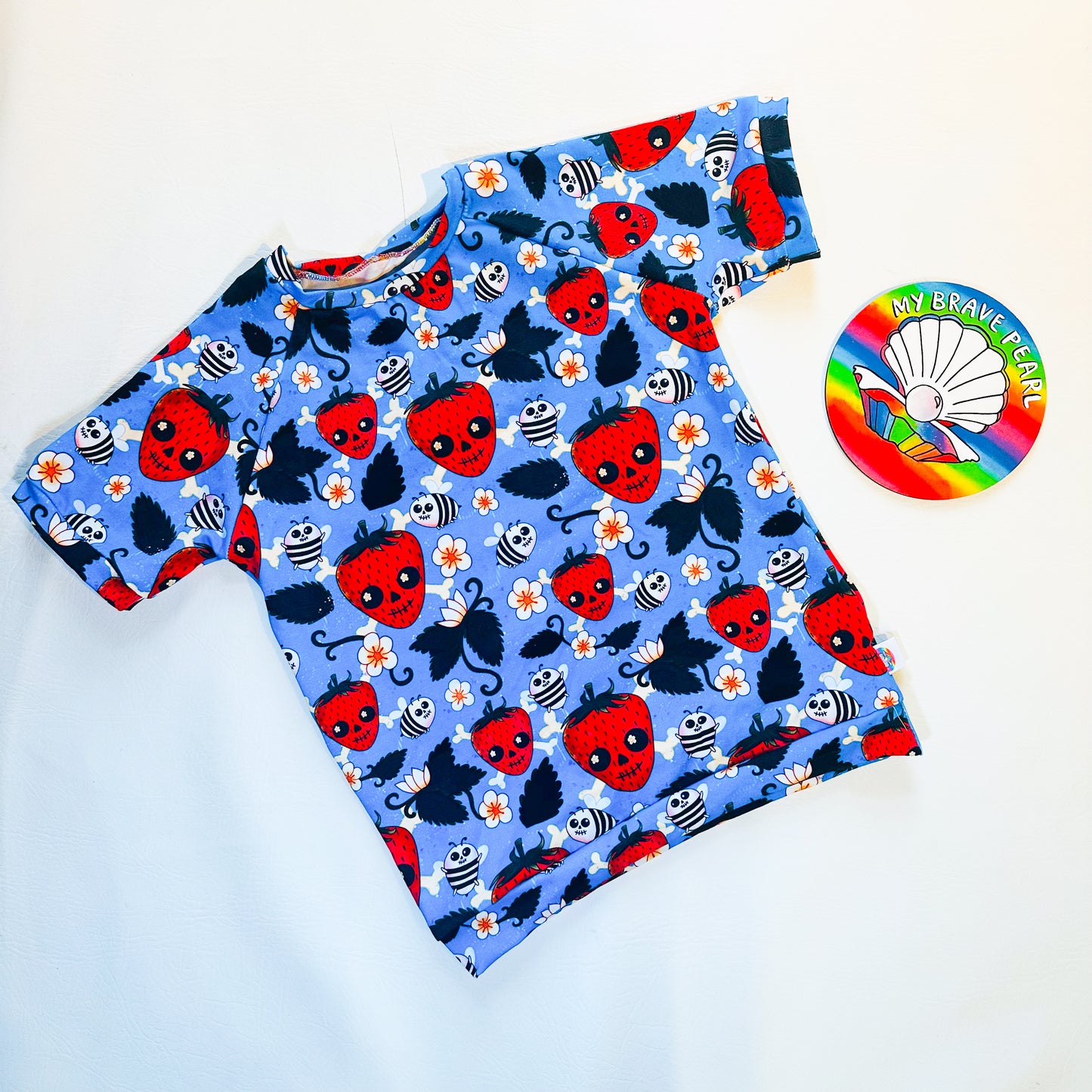 Ready To Ship 7-8Y Spooky Strawbs Raglan Tee
