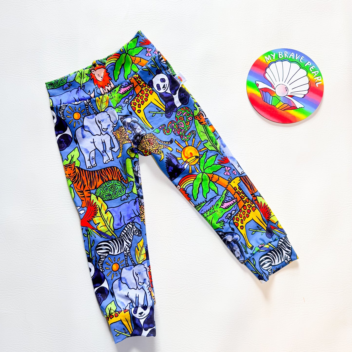 Ready To Ship 2-3Y Teal Jungle Joggers