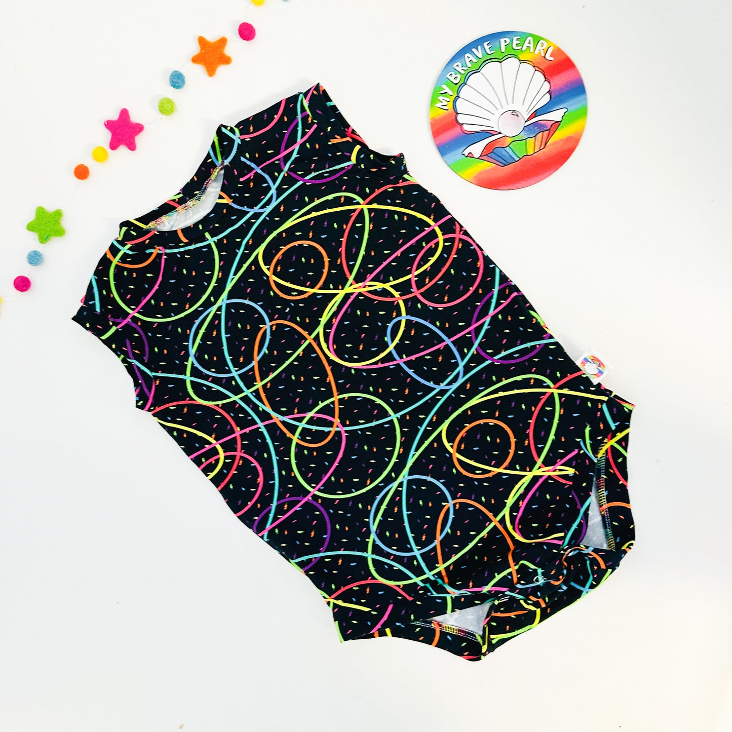 Kids Short Sleeve Popper Vest Bodysuit
