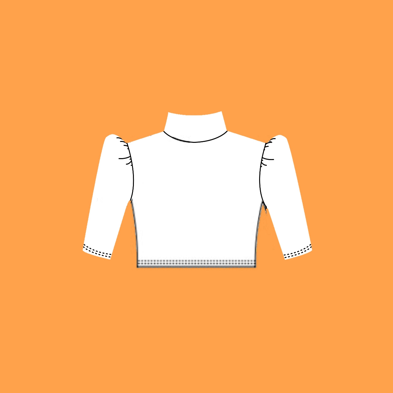 Kids Special Event Mock Neck Ruched Sleeve Crop