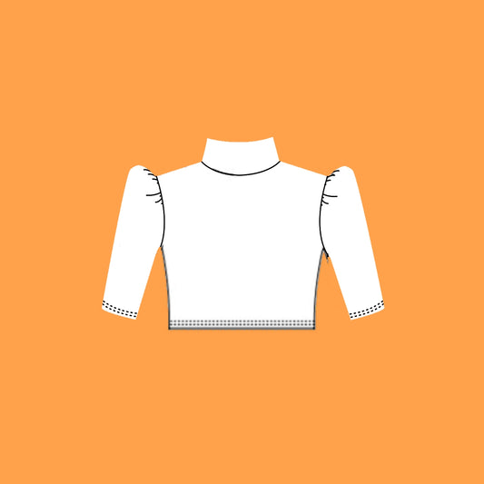 Kids Special Event Mock Neck Ruched Sleeve Crop