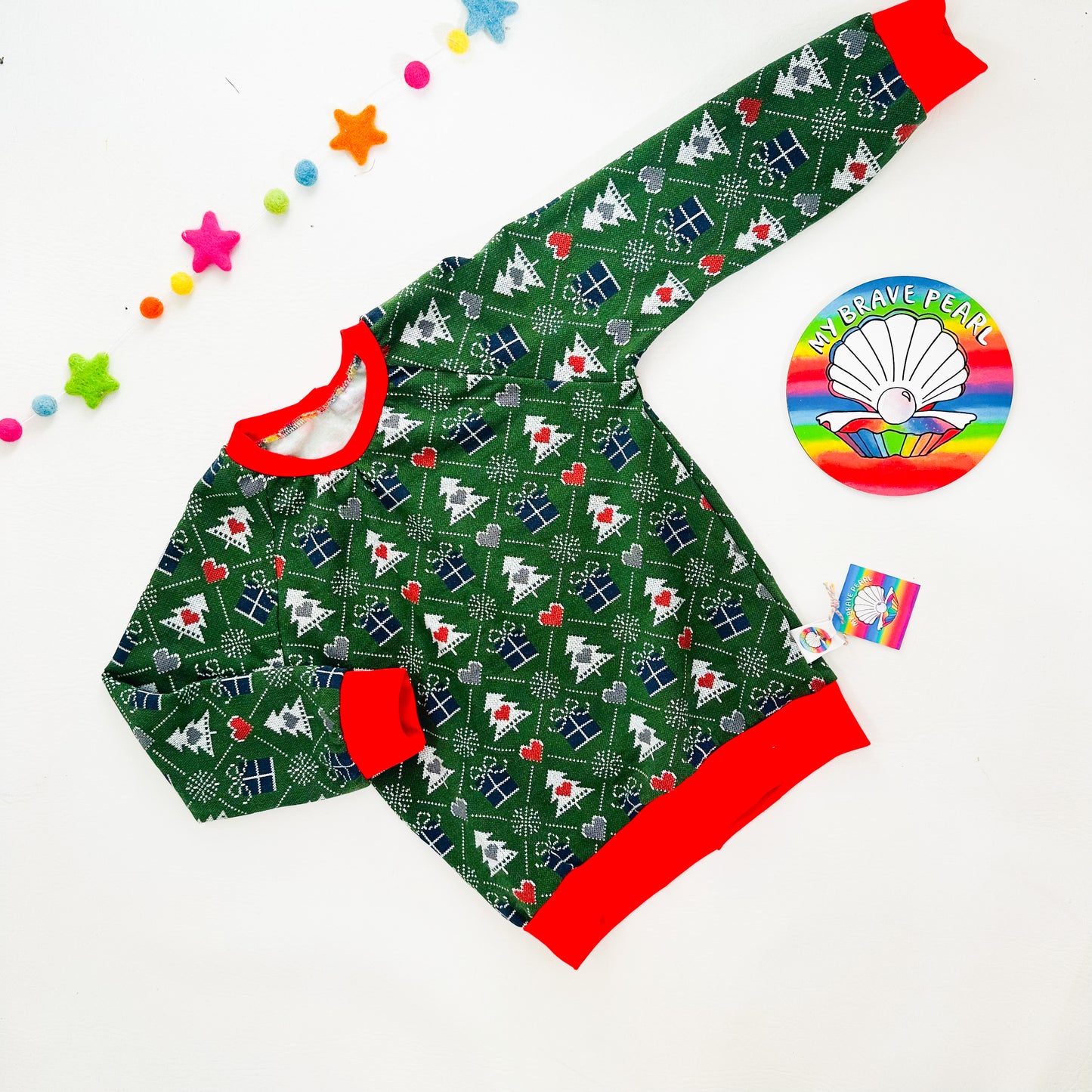 Ready To Ship 4-5Y Fairisle Trees Christmas Sweatshirts