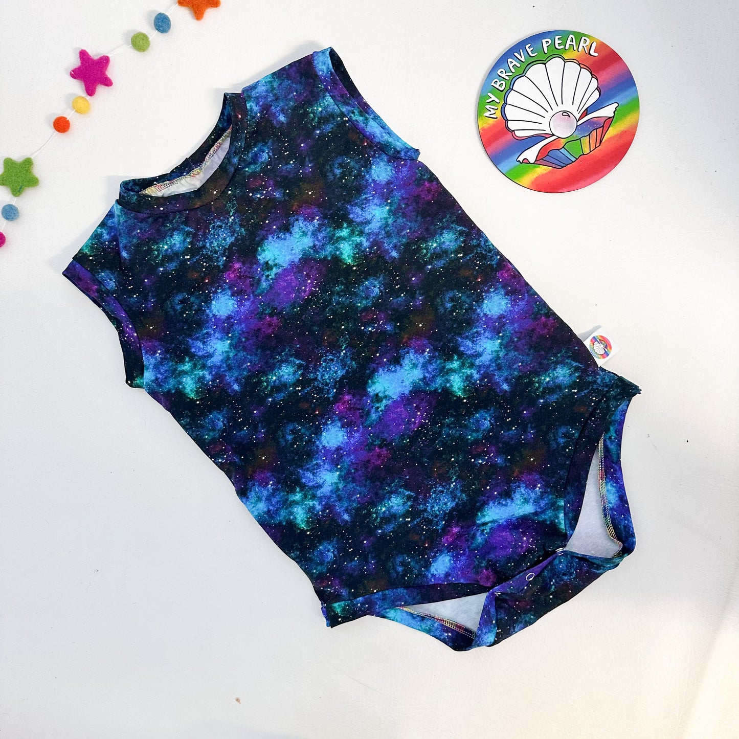 Kids Short Sleeve Popper Vest Bodysuit