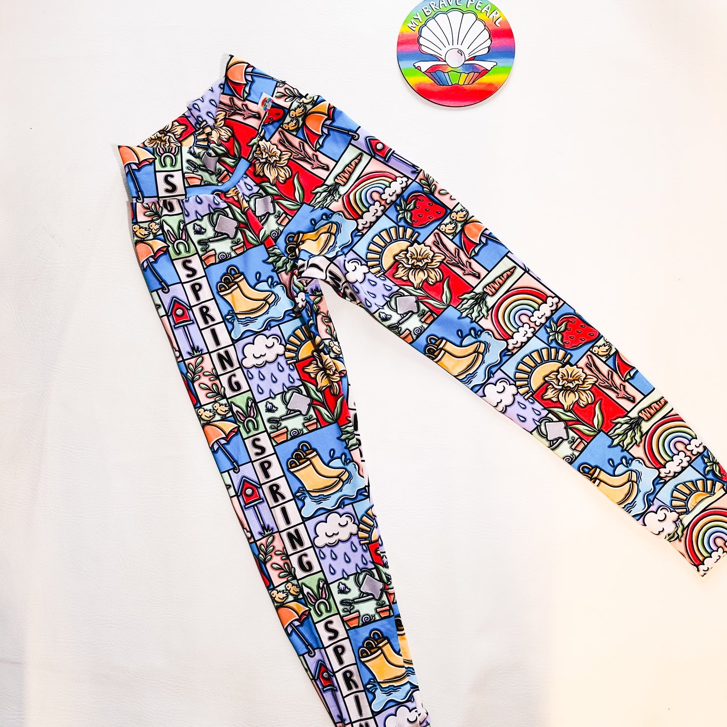 Ready To Ship 11-12Y Spring Patchwork Relaxed Leggings