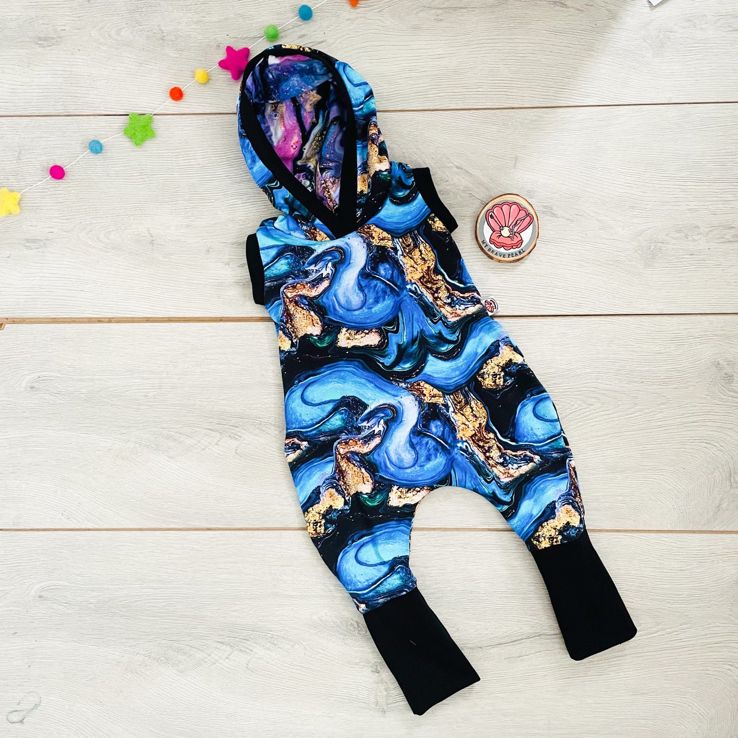 Kids Short Sleeve Hooded Pull On GWM Romper