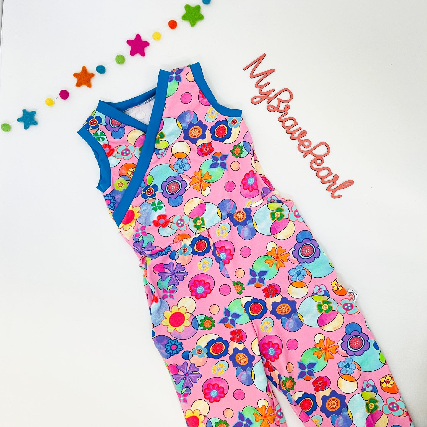 Kids Short Sleeve Cross Front Jumpsuit