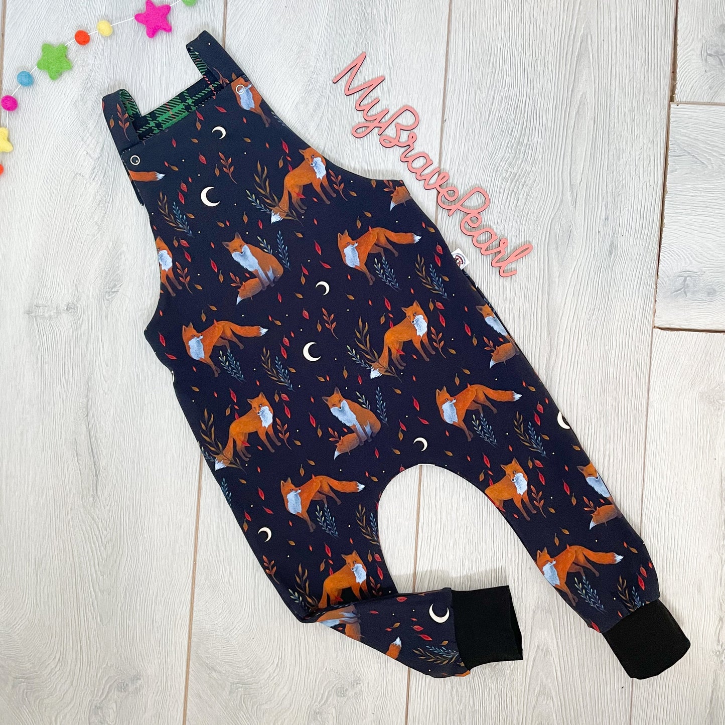 Kids Reversible Dungarees
