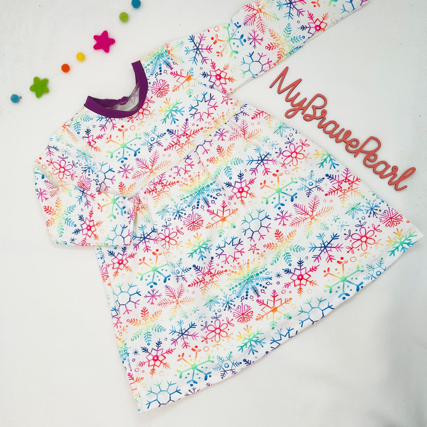 Kids Christmas Long Sleeve Dotty Dress