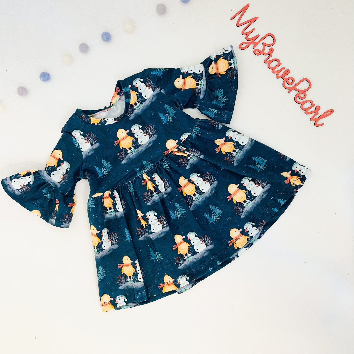 Kids Christmas Bell Sleeve Dress