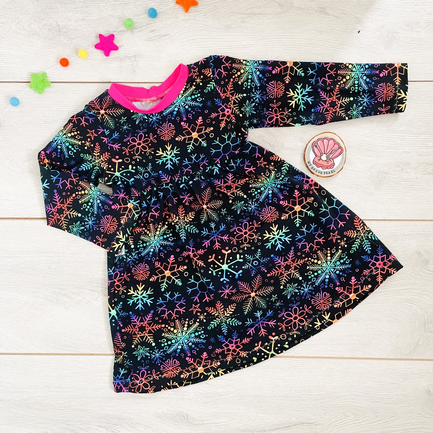 Kids Christmas Long Sleeve Dotty Dress