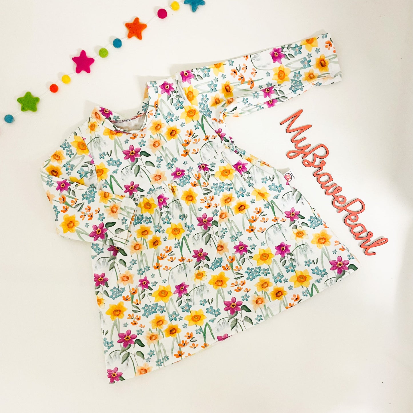 Kids Long Sleeve Dotty Dress