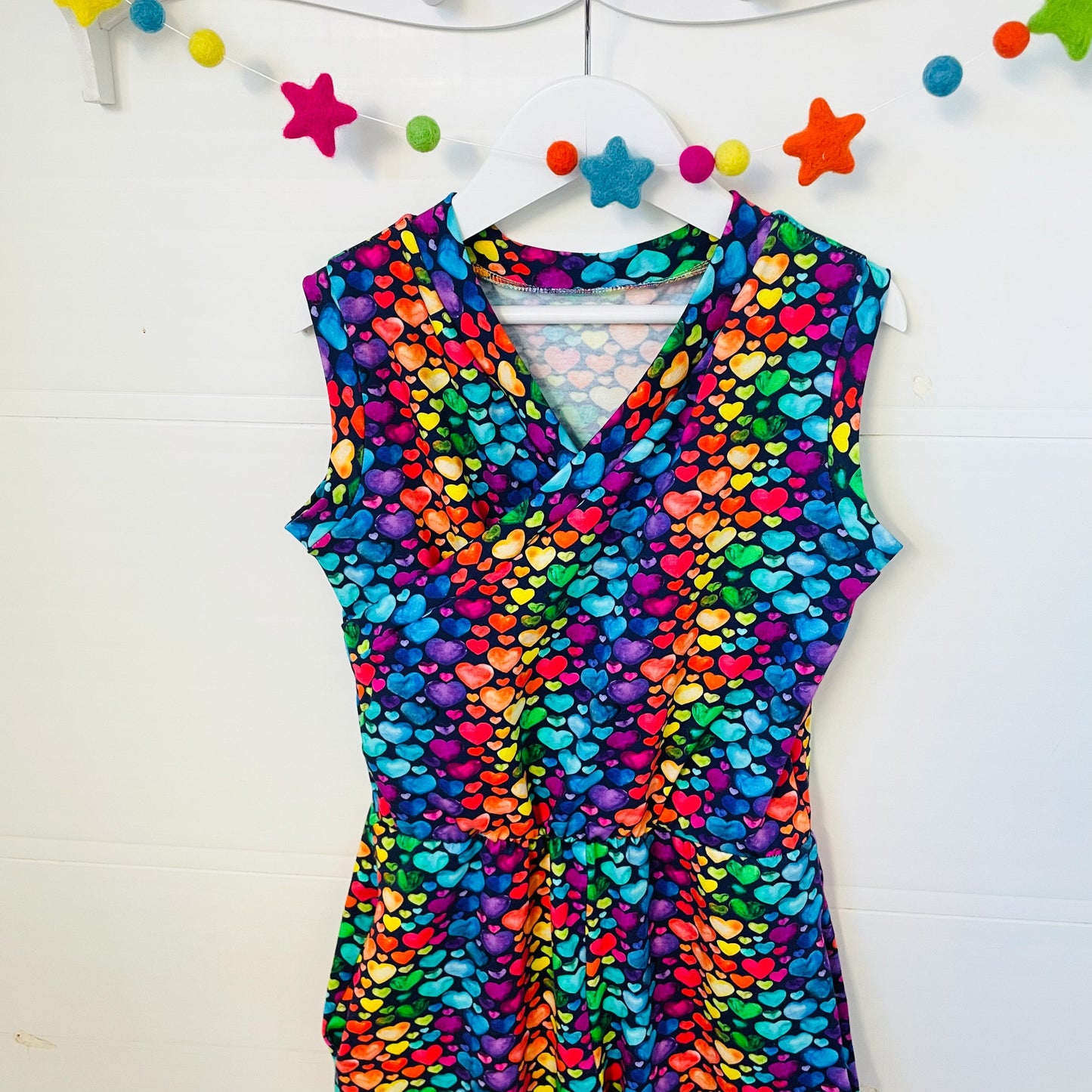 Kids Short Sleeve Cross Front Jumpsuit