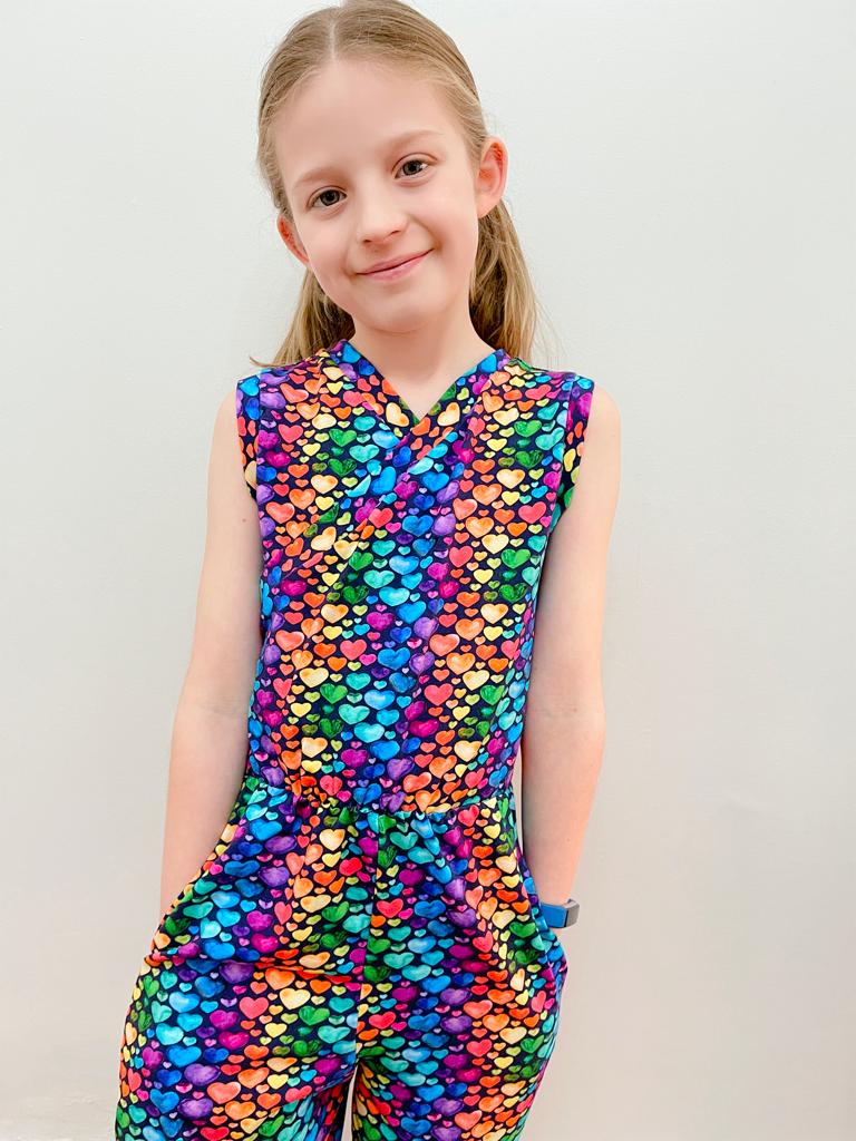 Kids Short Sleeve Cross Front Jumpsuit