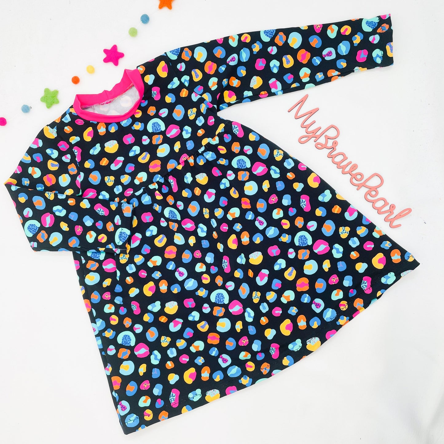 Kids Christmas Long Sleeve Dotty Dress