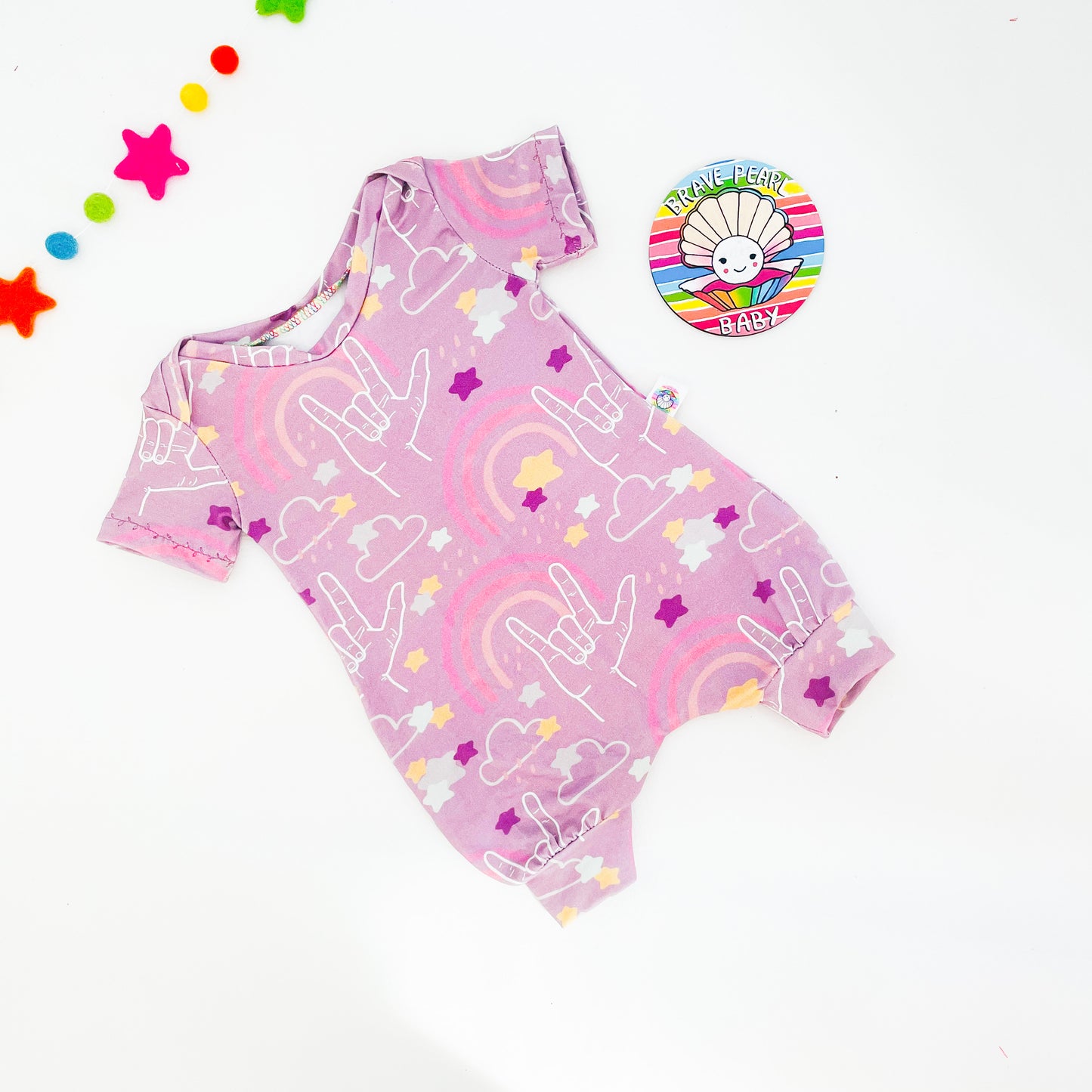 Ready To Ship Newborn Pink I Love You Envelope Shoulder Shortie Rompers
