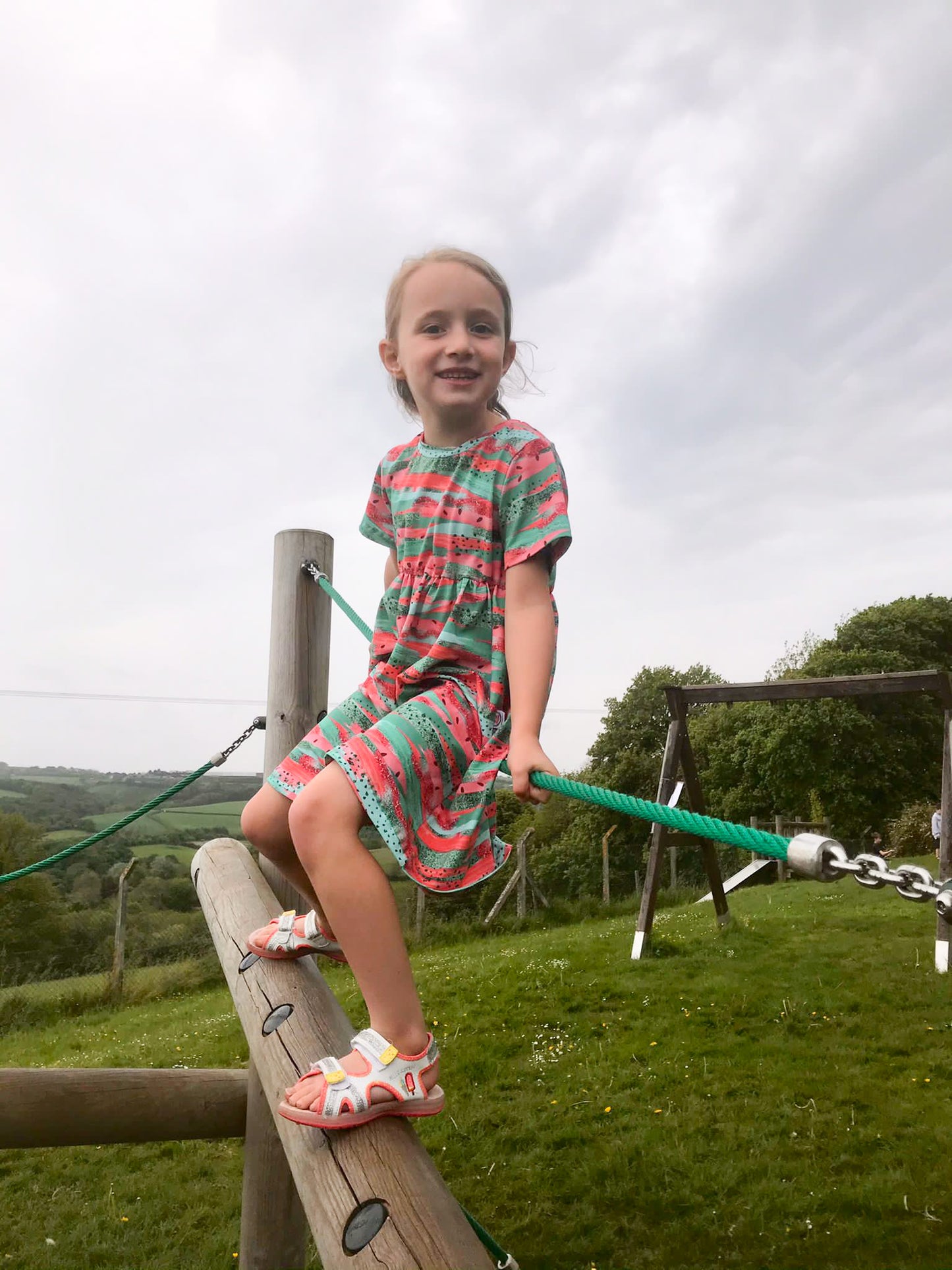 Kids Short Sleeve Dotty Dress