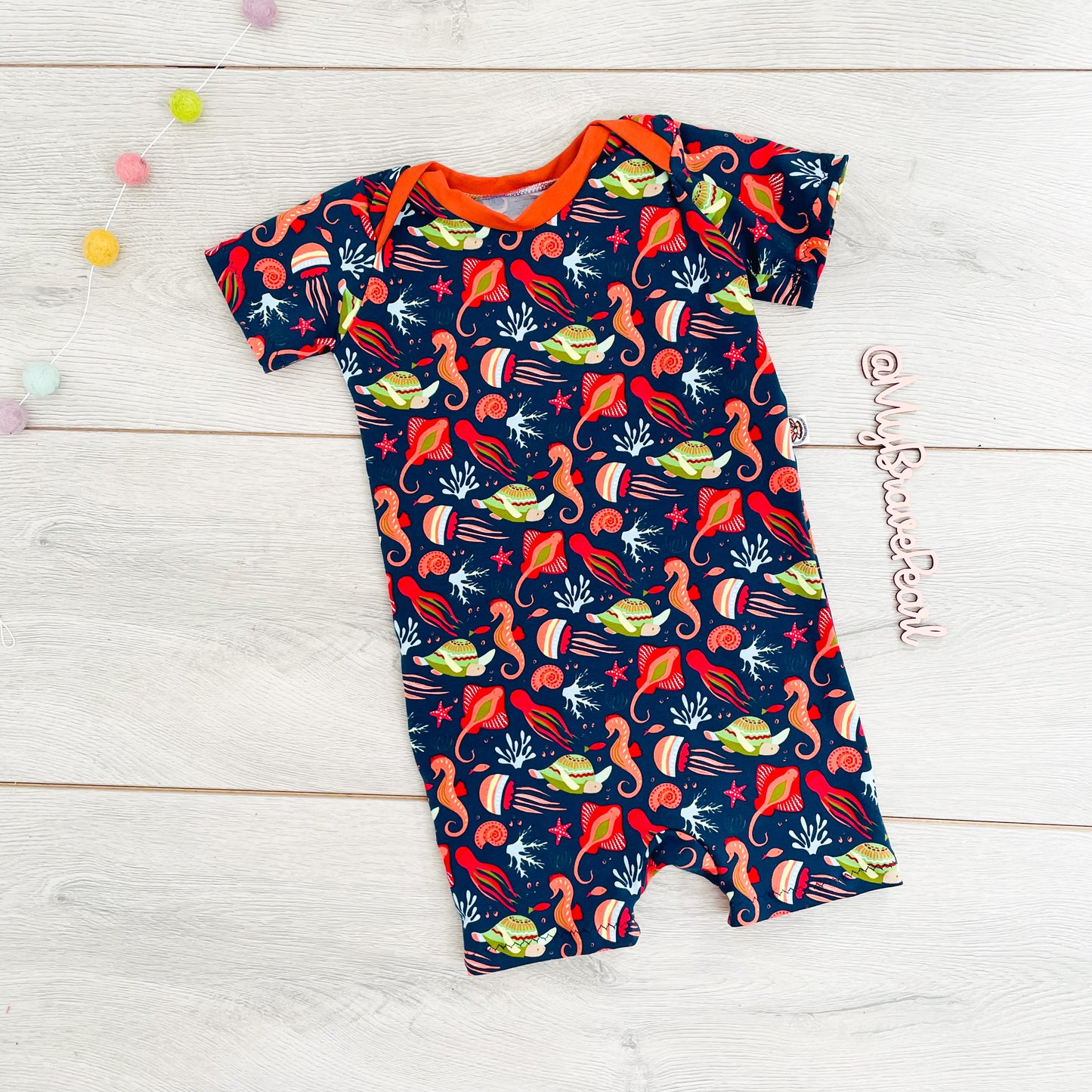 Kids Envelope Shoulder Shortie Romper