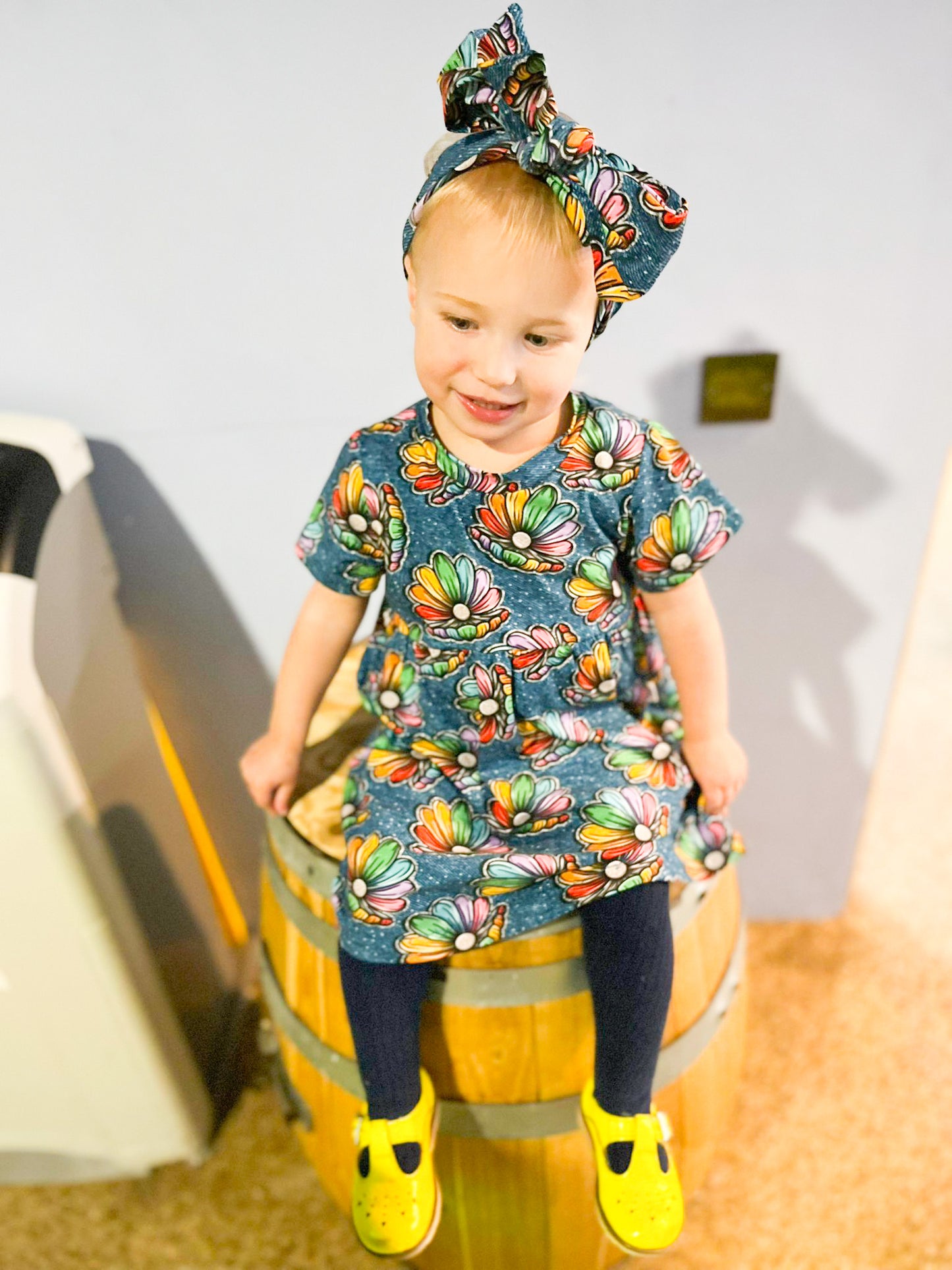 Kids Short Sleeve Dotty Dress