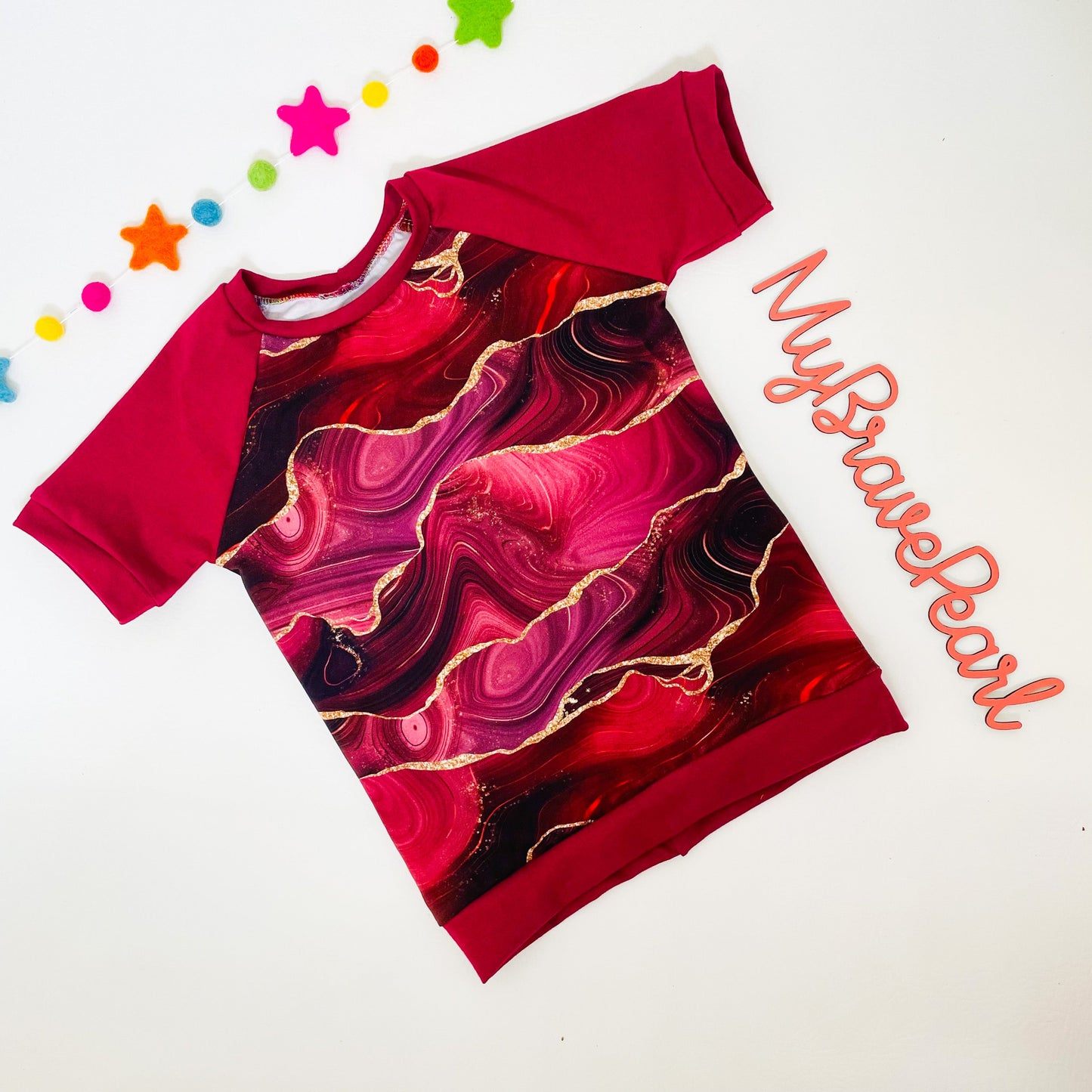 Ready To Ship 5-6Y Burgundy Agate Tees