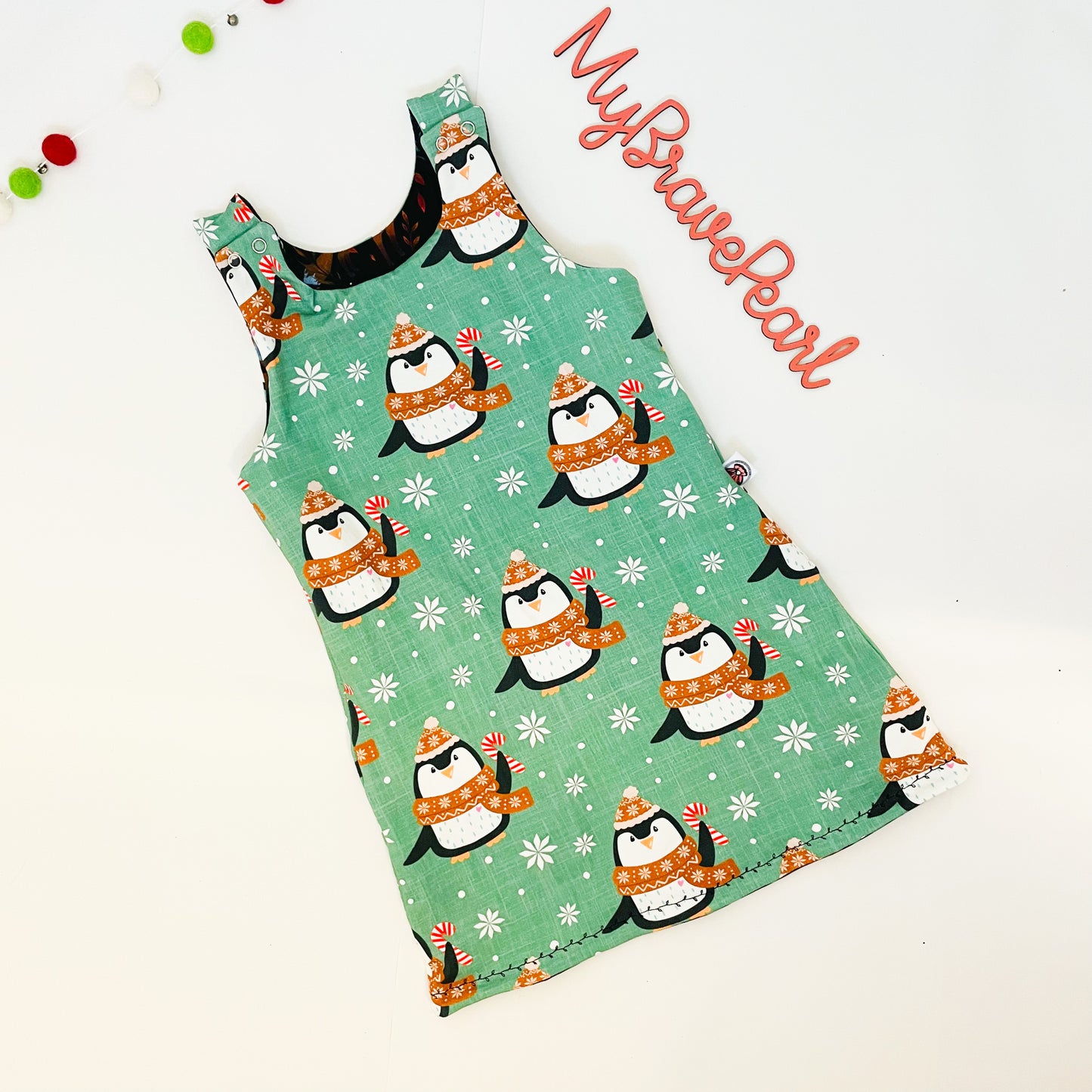 Kids Christmas Reversible Romper Dress