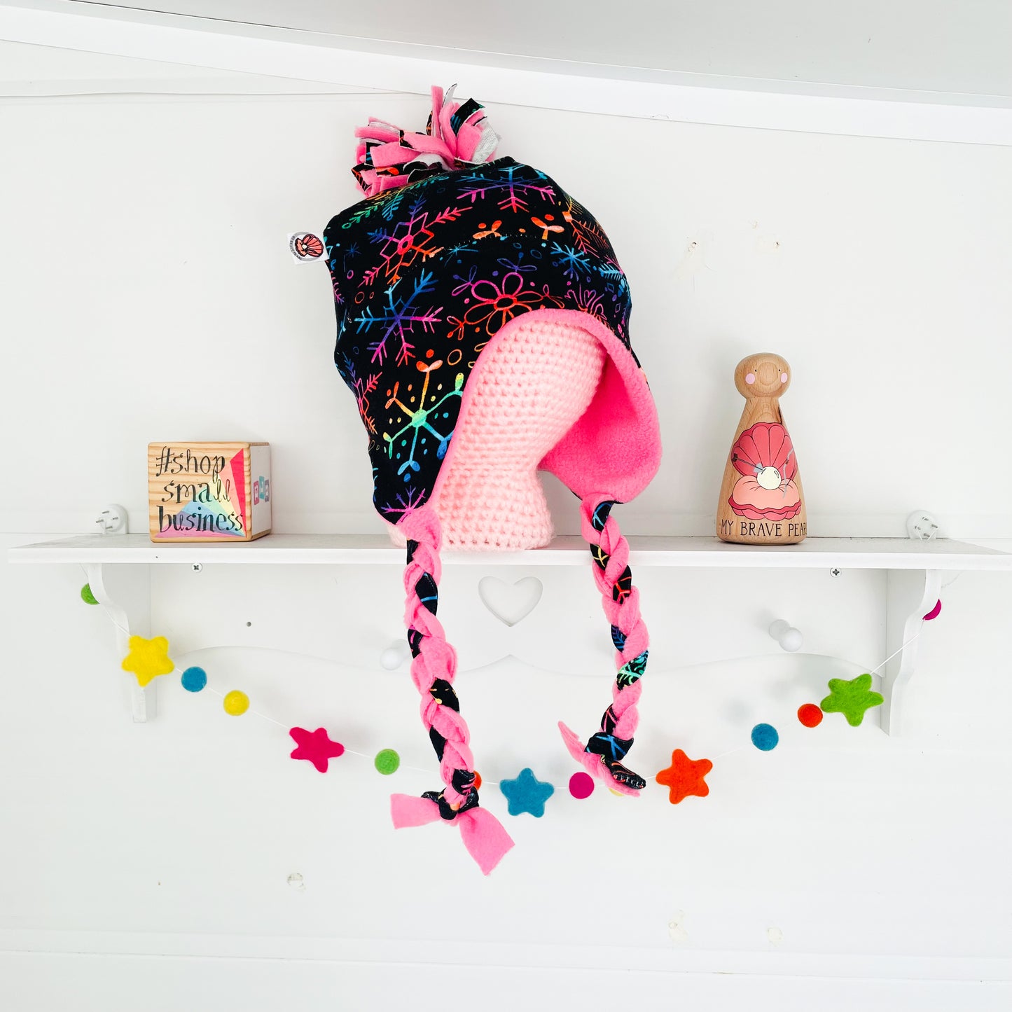 Christmas Earflap Pom Hat