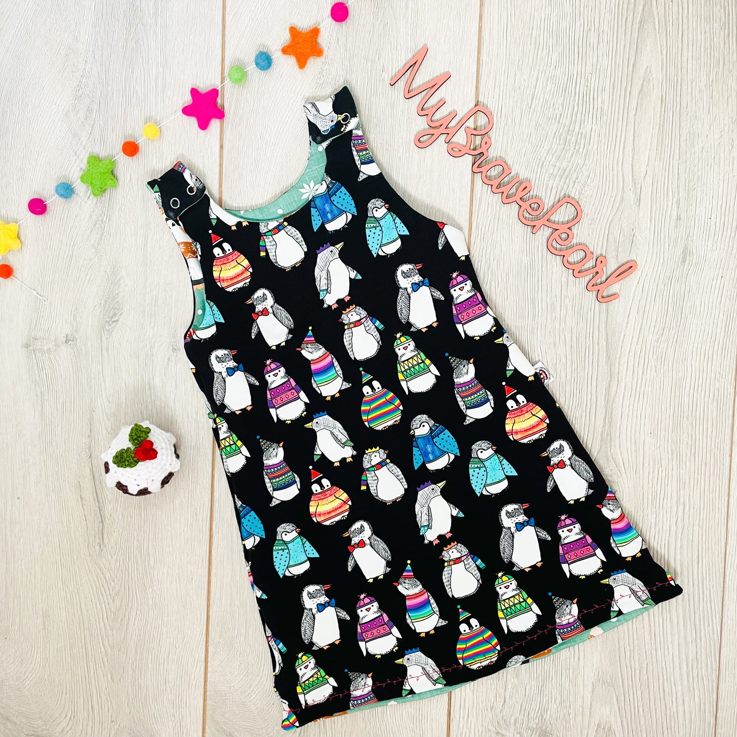 Kids Christmas Reversible Romper Dress