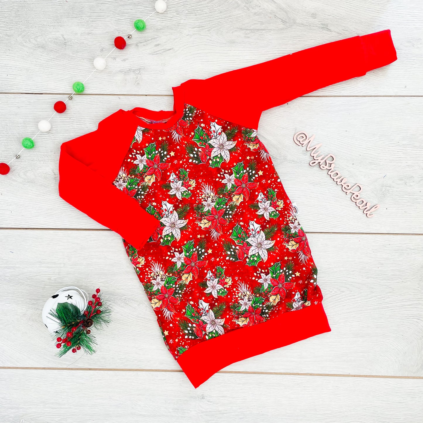 Kids Christmas Raglan Jumperdress