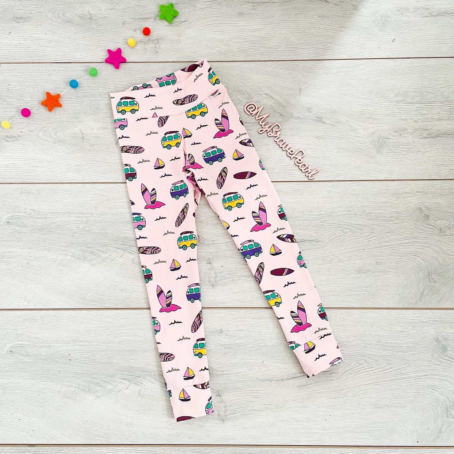 Ready To Ship 5-6Y Pink Campers Leggings
