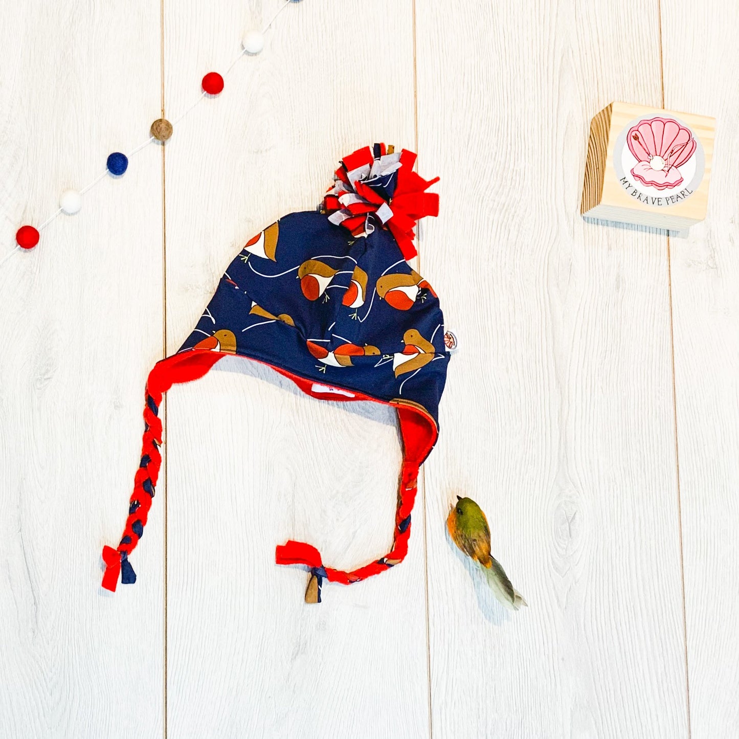 Christmas Earflap Pom Hat