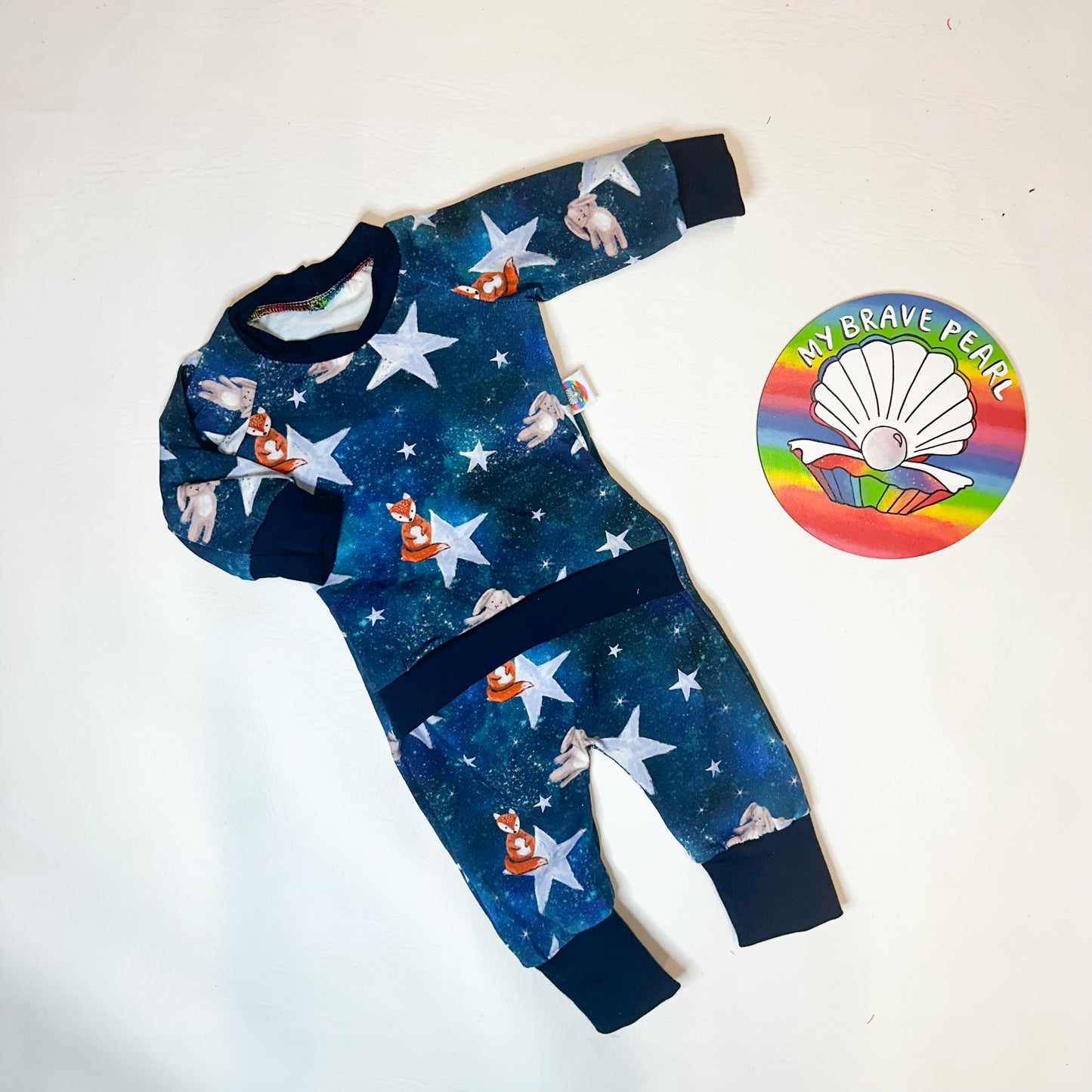 Ready To Ship 3-6M Land Among The Stars Front Opening Romper