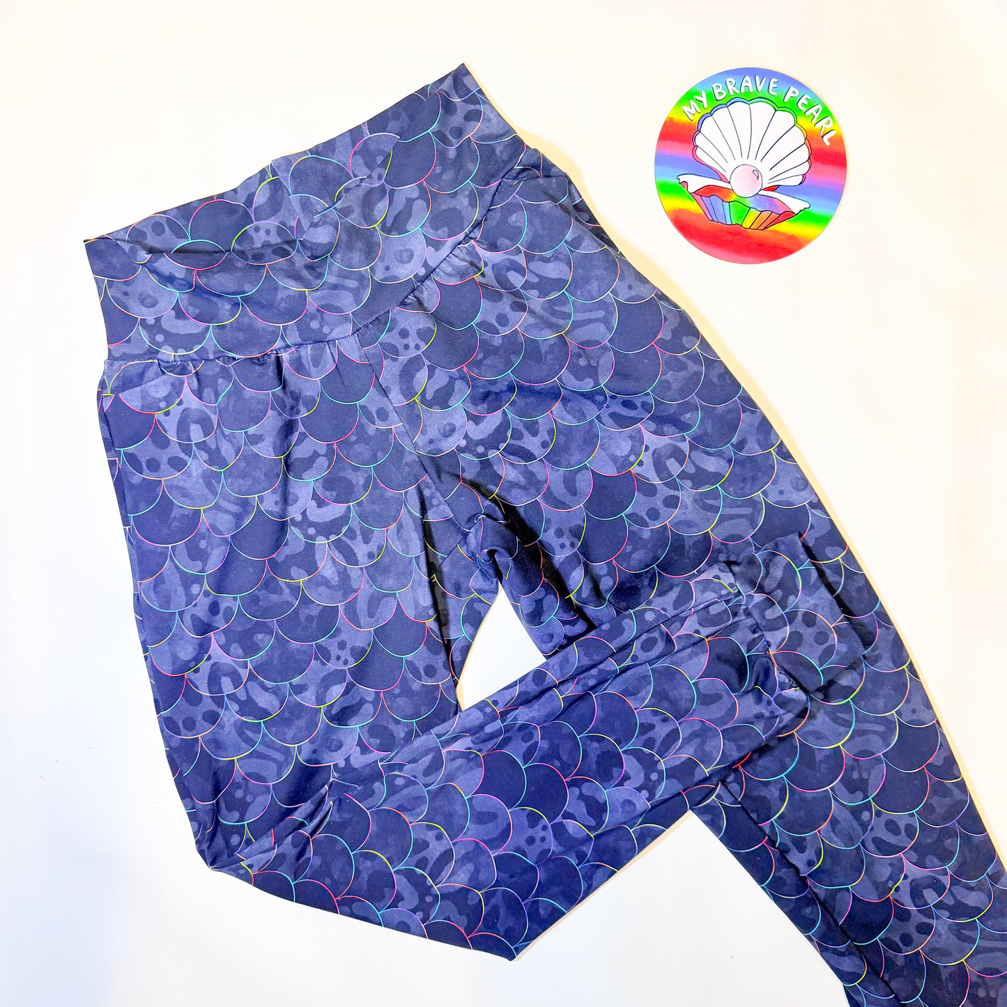 Ready To Ship L Adult Black Mermaid Scales Joggers
