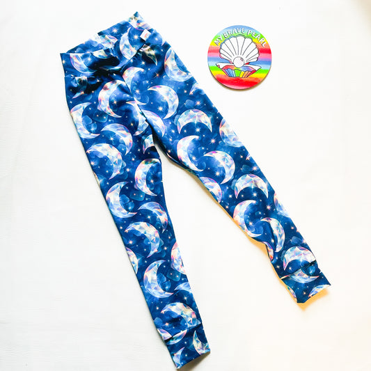 Ready To Ship 8-9Y Irridescent Moons Leggings