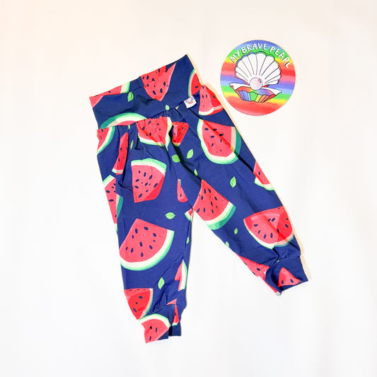 Ready To Ship 3-4Y Watermelon Baggy Capri Joggers