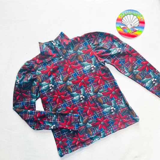 Kids Mock Neck Ruched Sleeve Top