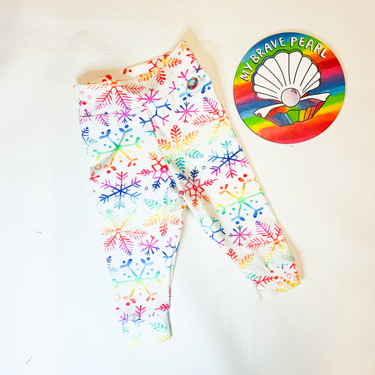 Ready To Ship 3-6M Rainbow Snowflakes Christmas Leggings