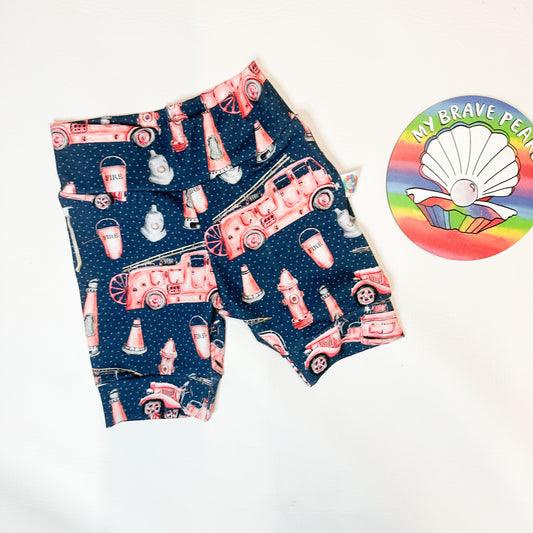 Ready To Ship 1-2Y Fire Engine Knee Jogger Shorts