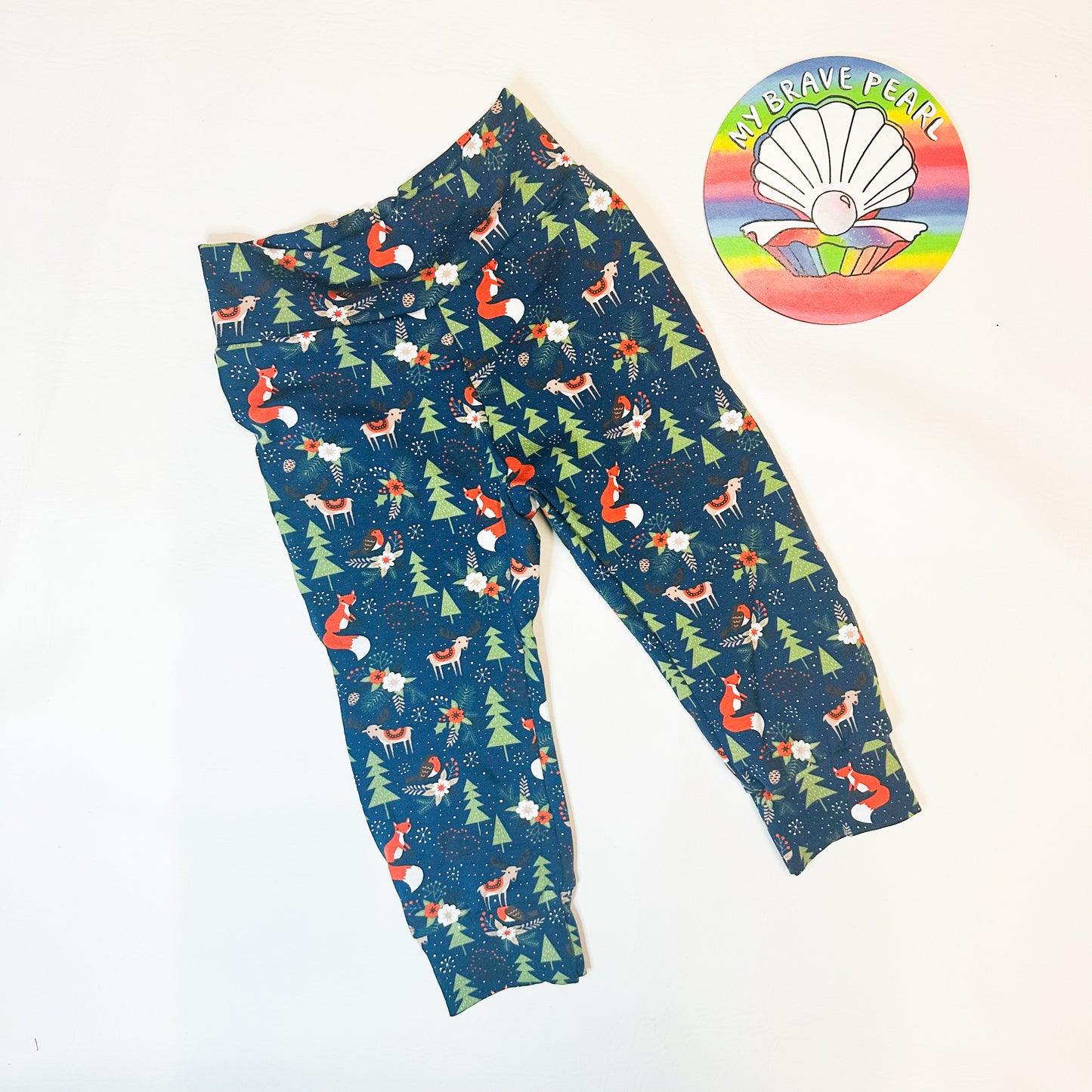 Ready To Ship 1-2Y Navy Woodland Christmas Joggers