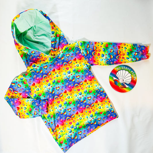 Ready To Ship 6-7Y Hearts and Rainbows Hoodies