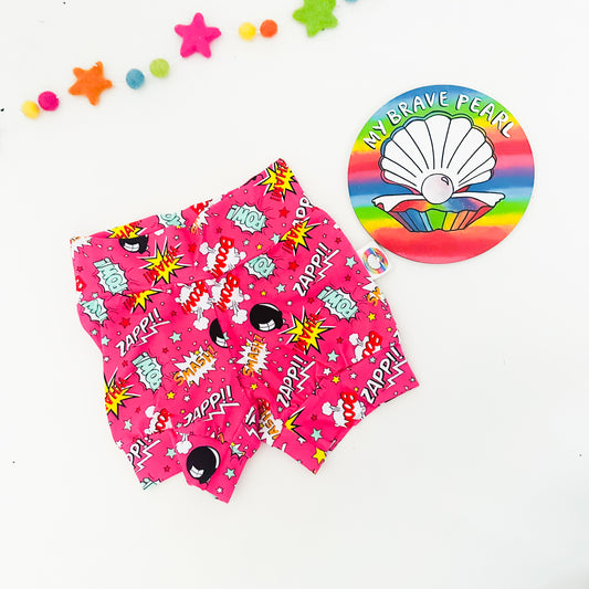 Ready To Ship 4-5Y Kids Pink Superhero Shortie Shorts