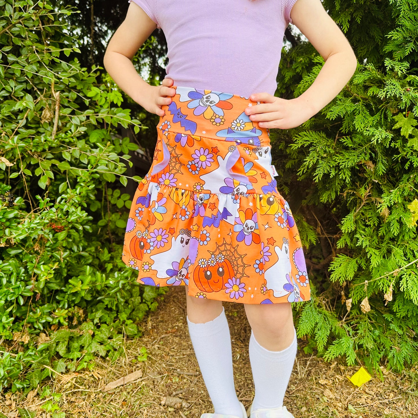 Kids Halloween Tiered Pocket Skirt