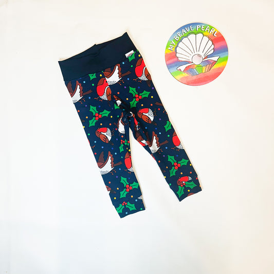 Ready To Ship 6-12M Robins Christmas Leggings