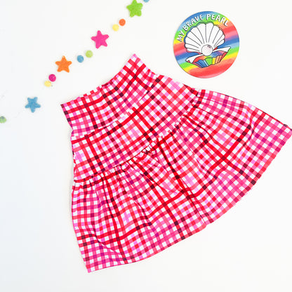 Kids Knee Length Tiered Skirt